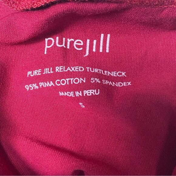 J.Jill Pure Jill Relaxed Basic Turtleneck In Maroon/Red Women's Size Small - Picture 2 of 15